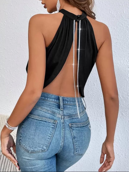 Rhinestone Back Halter 💎