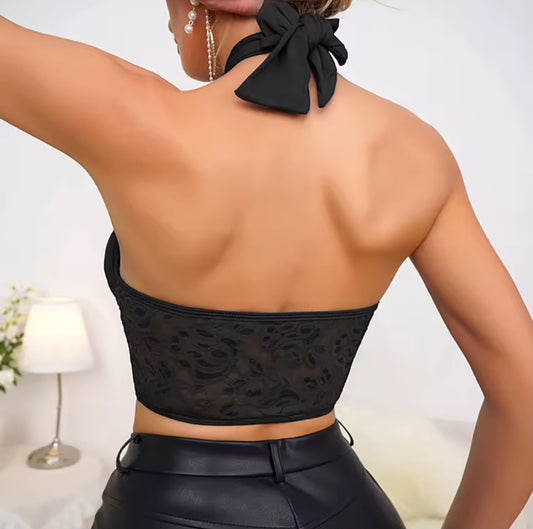 Midnight Lace Halter 🖤
