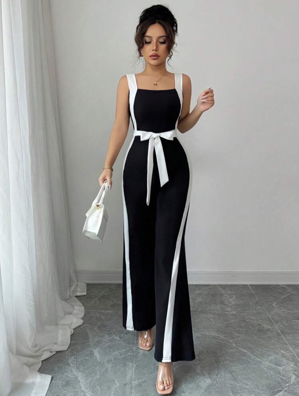 Monochrome Ribbon Jumpsuit 🖤