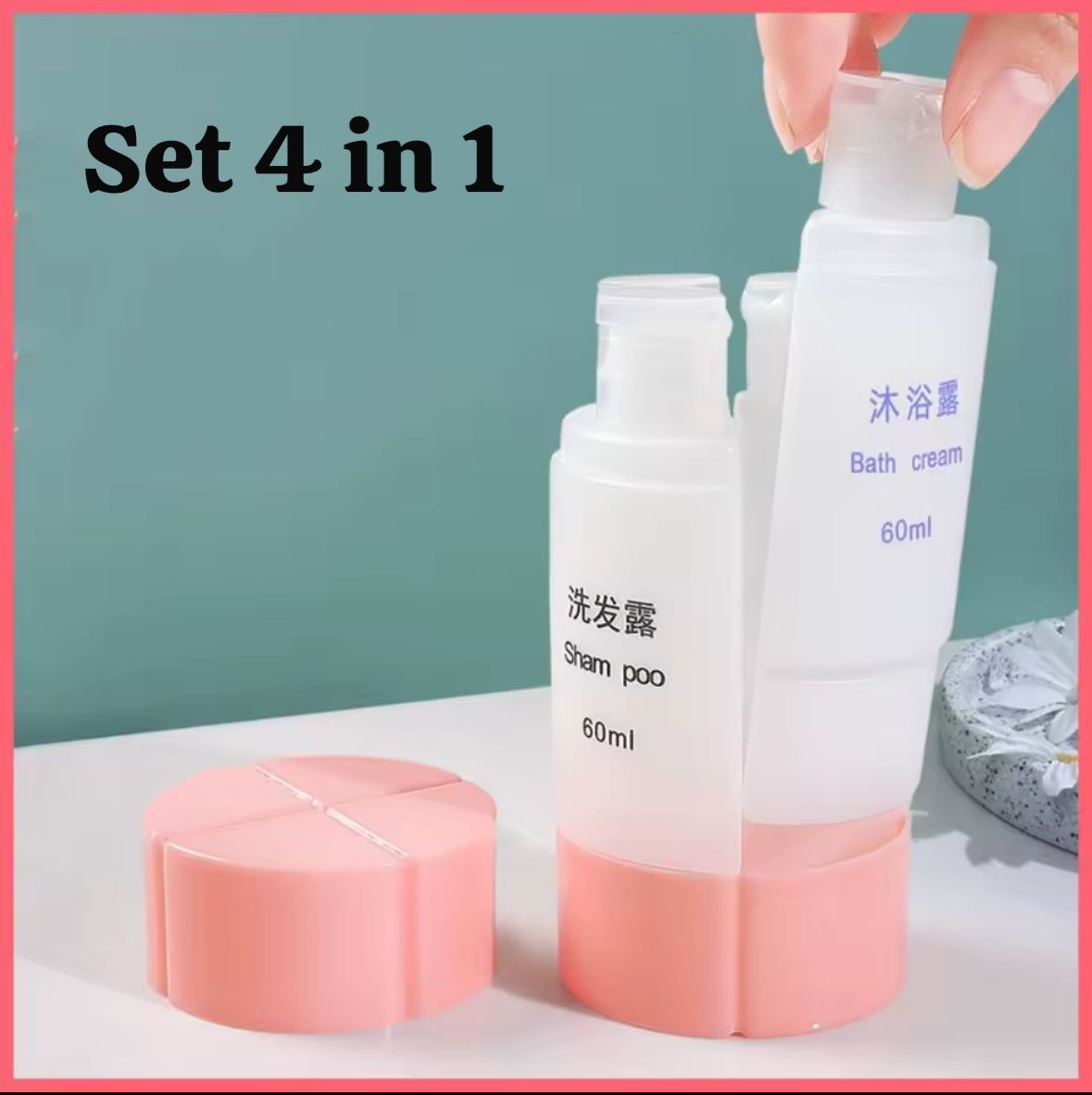 Portable 4-in-1 Travel Bottles 🧴