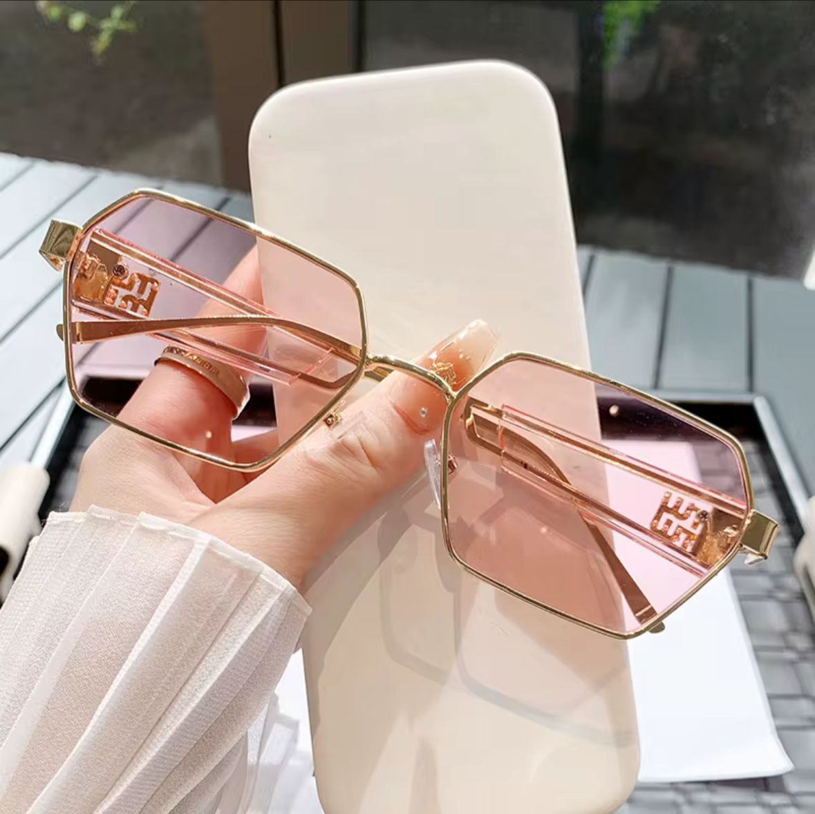 Glam Hexagon Glasses ✨