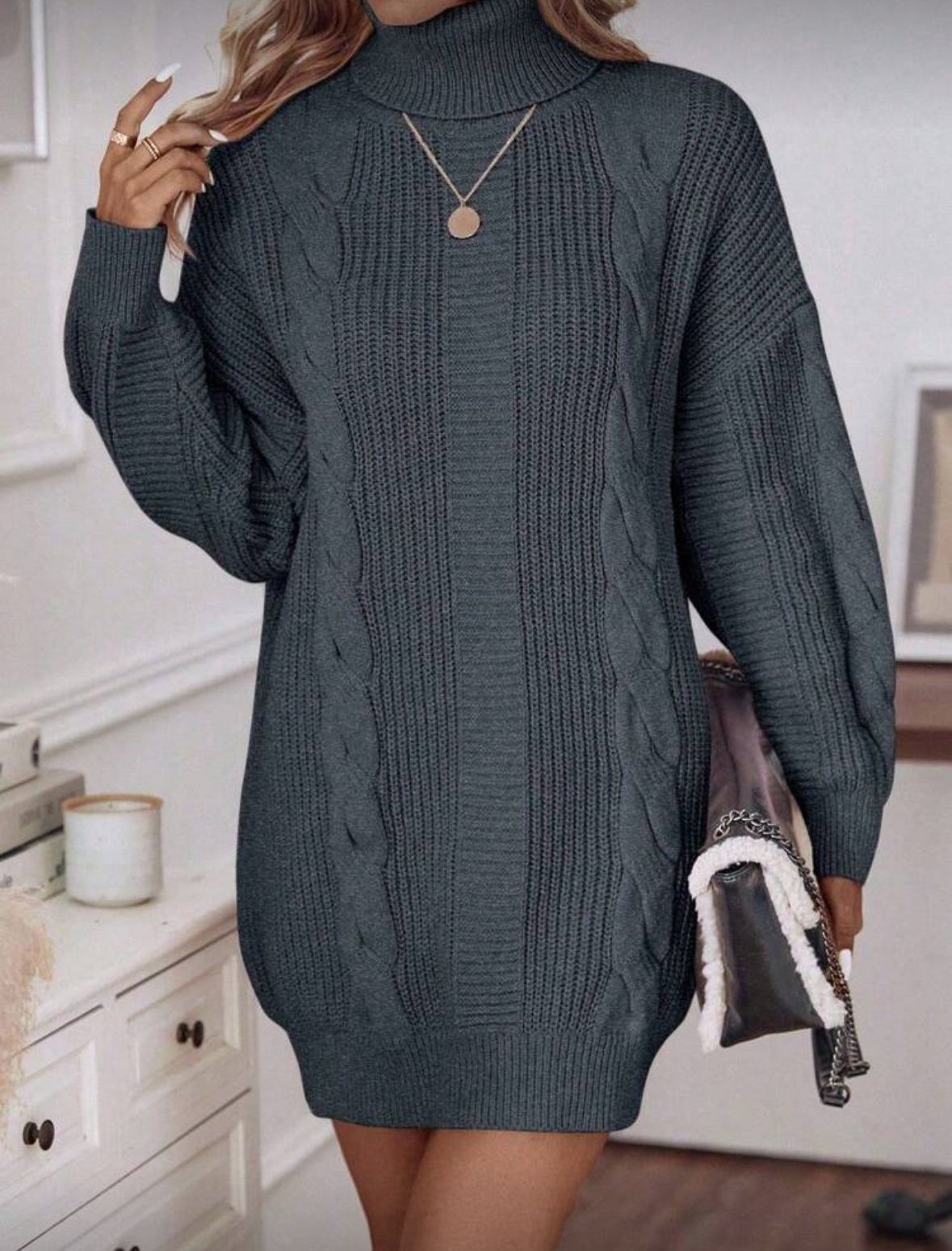 Cozy Turtleneck Dress 🖤