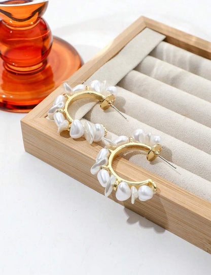 Pearl Bloom Hoops ✨