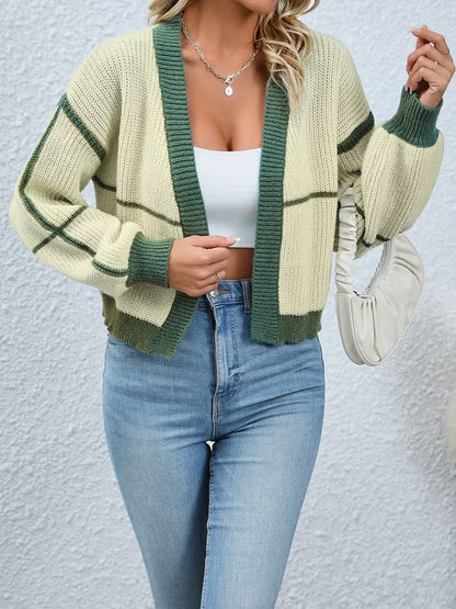 Cozy Contrast Cardigan 🧶