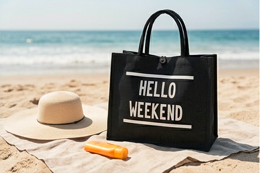 Hello Weekend Black Tote 2 🖤