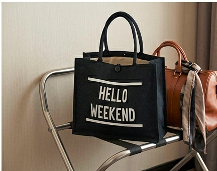 Hello Weekend Black Tote 2 🖤
