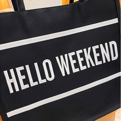 Hello Weekend Black Tote 🖤
