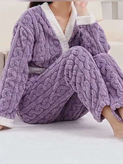 Plush Cable Pajama Set 💜