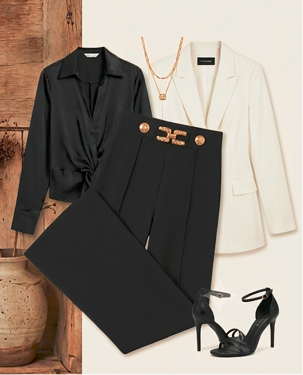 Golden Buckle Pants 🖤